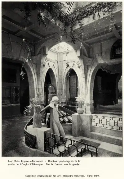 Vestíbulo Hamburgo para la exhibición de Turín de 1902 por Peter Behrens