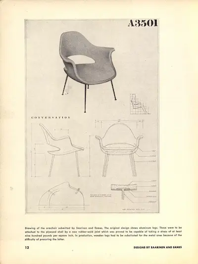 Diseños de Saarinen y Eames 1