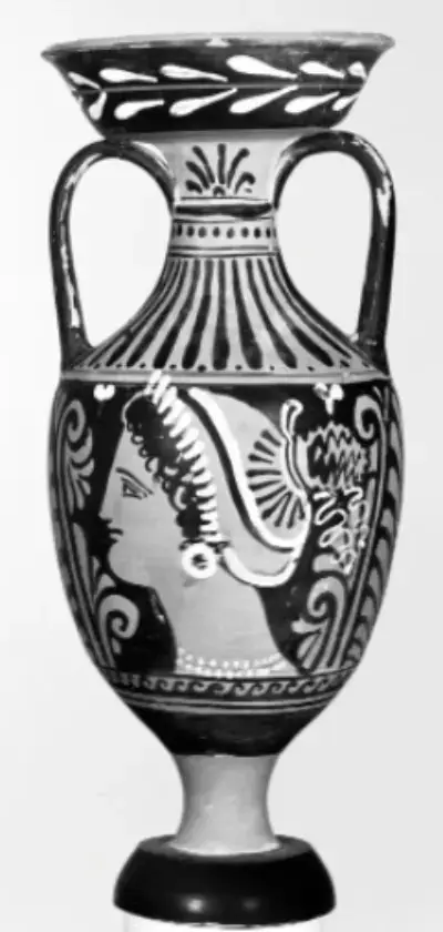 Ánfora de Apulia con motivos de hojas de palmera